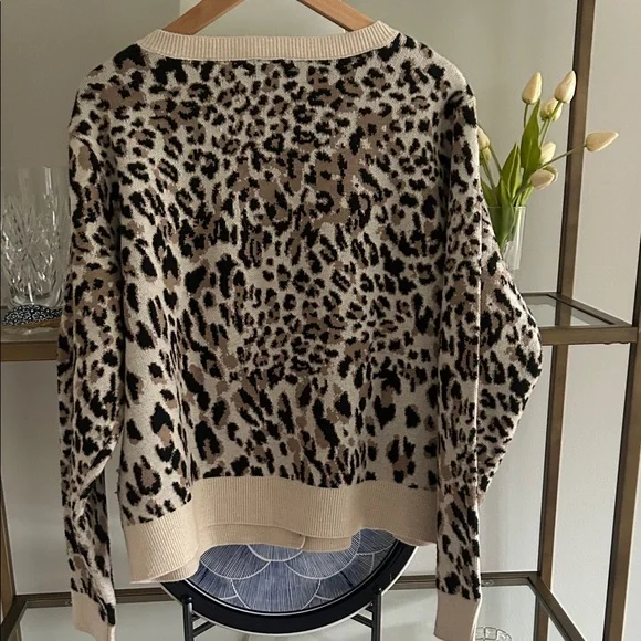 a new day Leopard Print Cardigan Sweater - Black and Cream - Picture 6 of 6